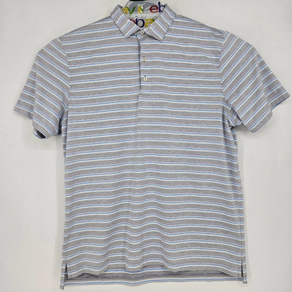 Johnnie O Polo Shirt Mens XL Short Sleeve Striped Surfer Colorful‎ Casual